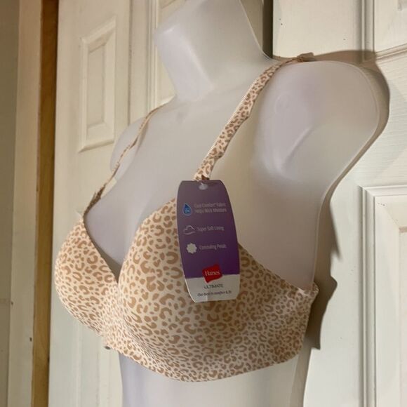 Hanes Cool Comfort Ultimate Bra Leopard Print 36B - Picture 4 of 14